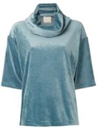 Framed Velvet Top - Blue
