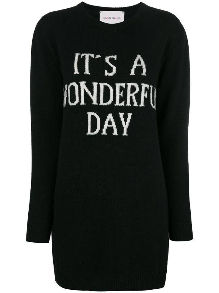 Alberta Ferretti It's A Wonderful Day Sweater Dress - Black