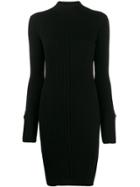 Mrz Ribbed Knit Turtleneck Dress - Black