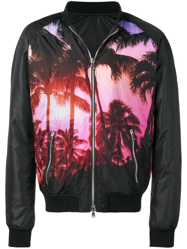 Balmain Palm-print Bomber Jacket - Black