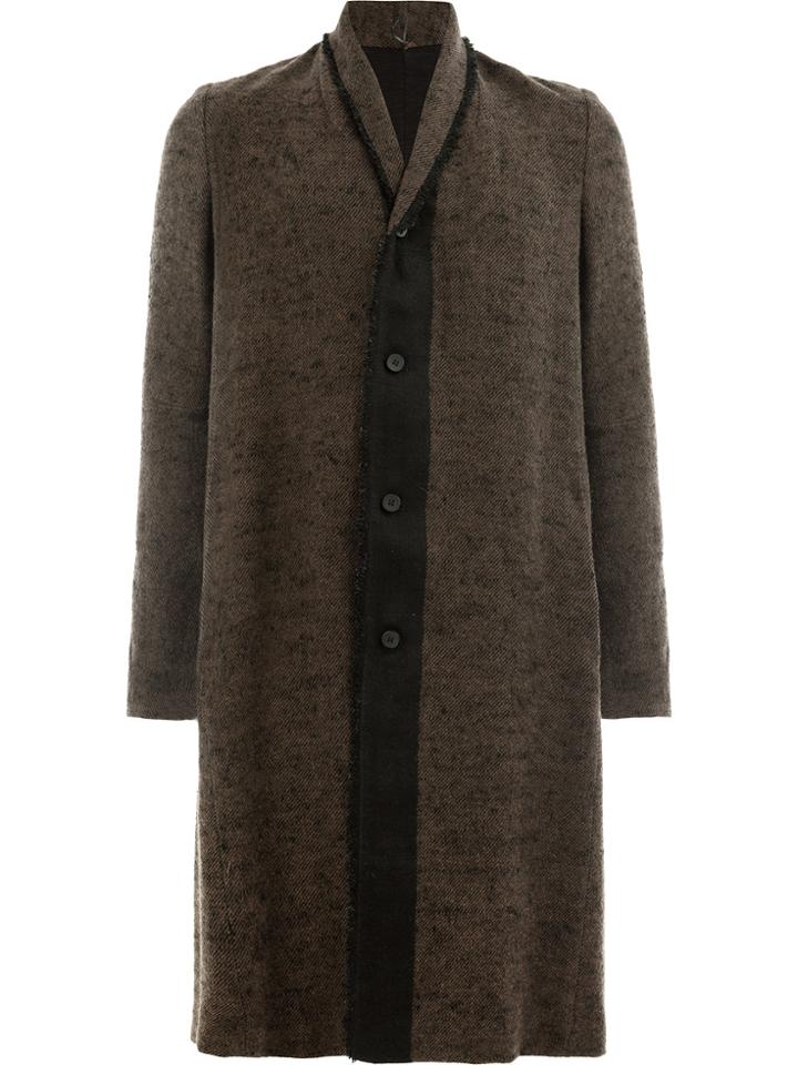 Masnada Contrast Trim Coat - Brown