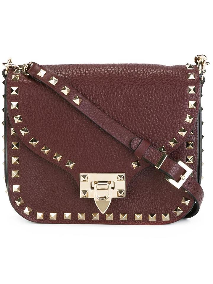 Valentino 'rockstud' Flip-lock Shoulder Bag, Women's, Red