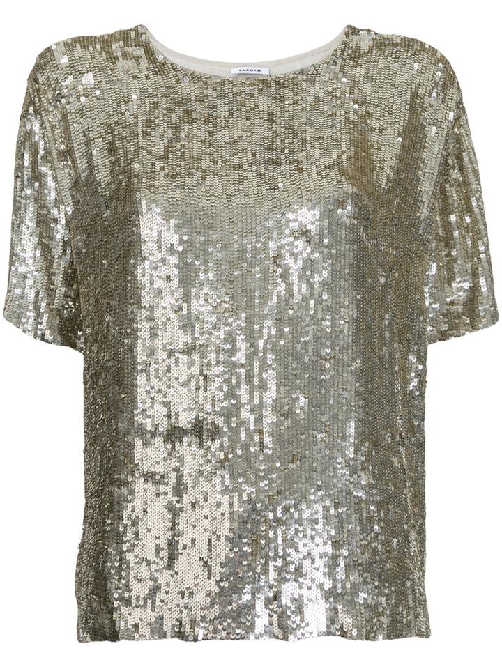 P.a.r.o.s.h. - Gughi Sequined Top - Women - Viscose - L, Grey, Viscose