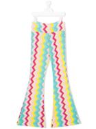 Mc2 Saint Barth Kids Teen Rainbow-print Flared Trousers - Multicolour