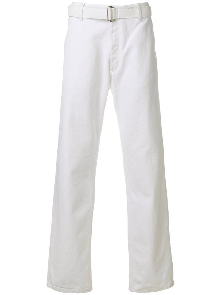 Ami Alexandre Mattiussi Oversized Fit Belted Trousers - White