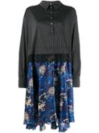 Faith Connexion Contrast Skirt Shirt Dress - Blue