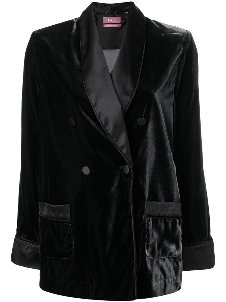 F.r.s For Restless Sleepers Double Breasted Blazer - Black