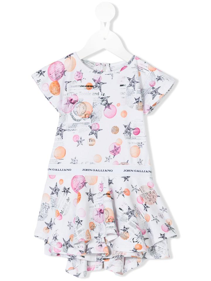John Galliano Kids - Star Print Dress - Kids - Cotton/spandex/elastane - 12 Mth, White
