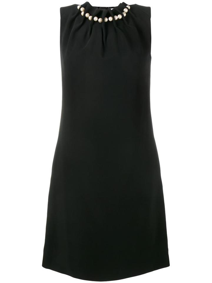 Osman Pearl-embellished Mini Dress, Women's, Size: 14, Black, Viscose/acetate/spandex/elastane