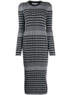 Mcq Alexander Mcqueen Striped Knit Dress - Black