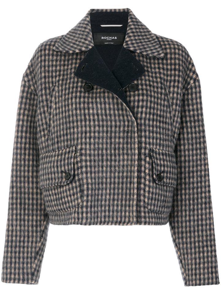 Rochas Small Check Short Jacket - Blue