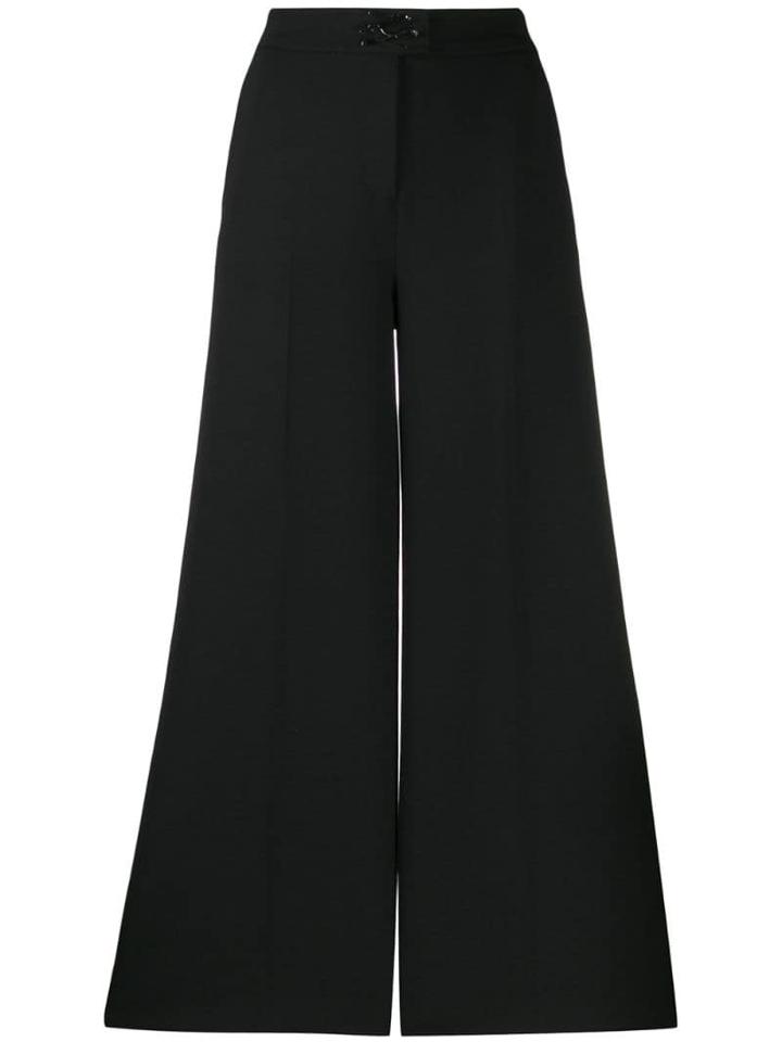 Karl Lagerfeld Signature Wide Leg Trousers - Black