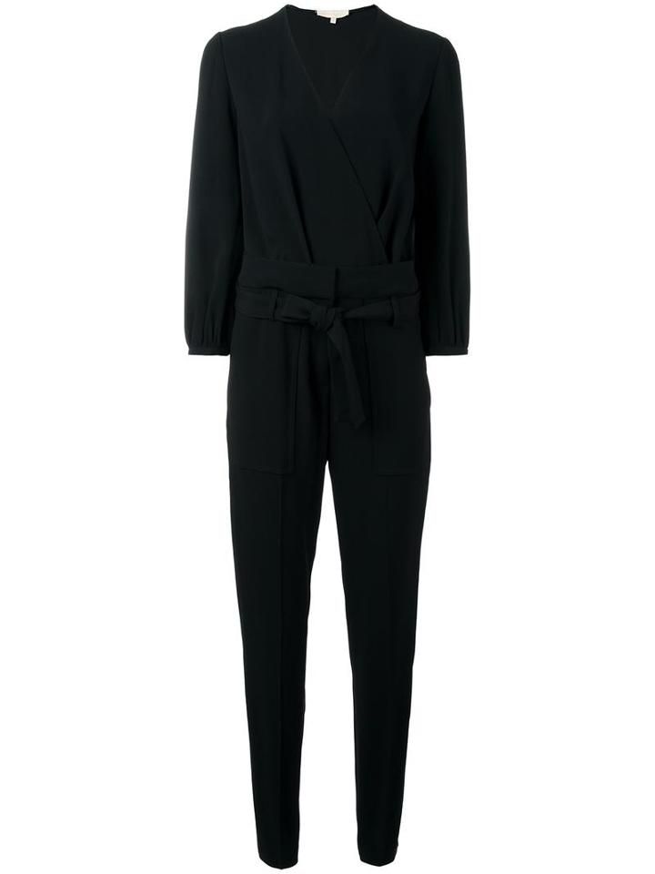 Vanessa Bruno V-neck Belted Jumpsuit, Women's, Size: 40, Black, Acetate/viscose