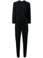 Vanessa Bruno V-neck Belted Jumpsuit, Women's, Size: 40, Black, Acetate/viscose