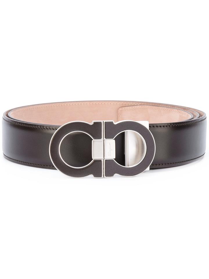 Salvatore Ferragamo - Gancio Buckle Belt - Men - Calf Leather - 105, Brown, Calf Leather