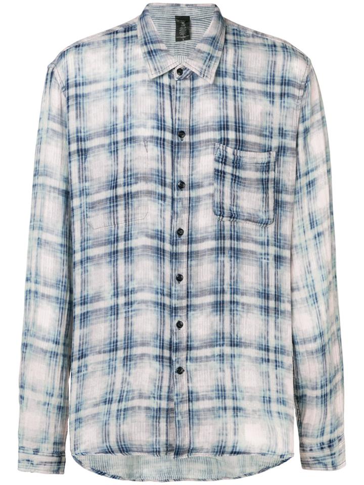John Varvatos Faded Plaid Shirt - Blue