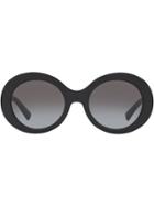 Valentino Eyewear Oversized Round Frame Sunglasses - Black
