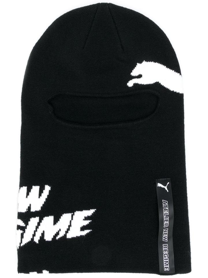 Puma Jacquard Logo Balaclava Beanie - Black