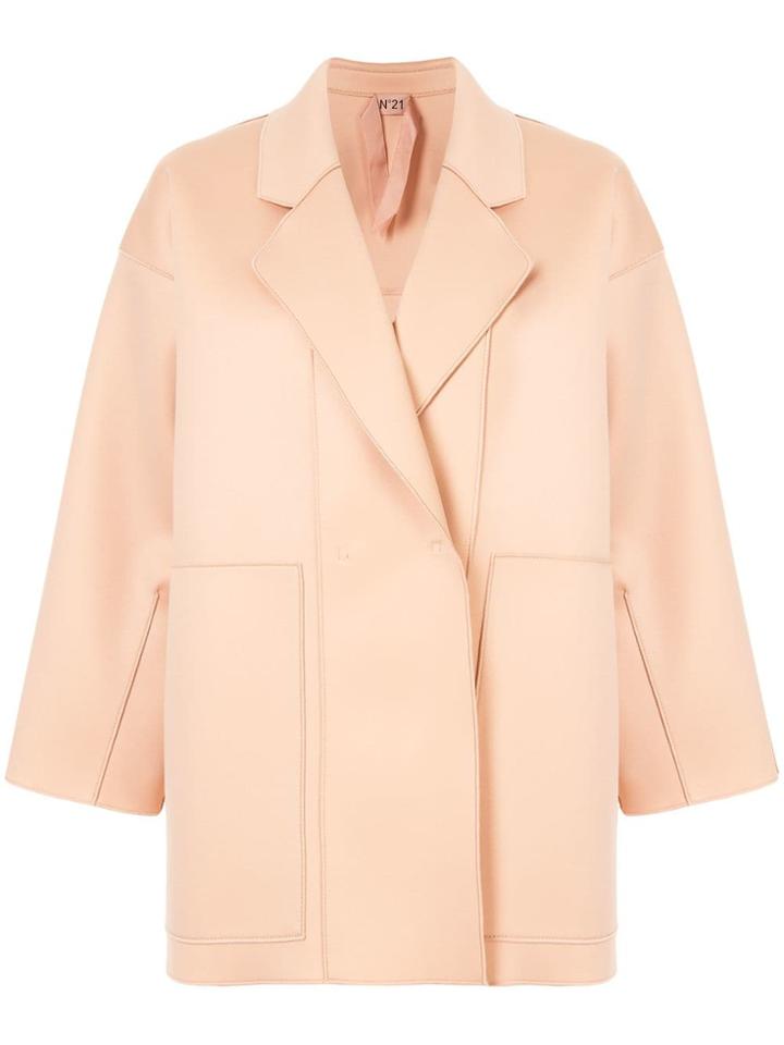 Nº21 Panelled Cocoon Coat - Pink