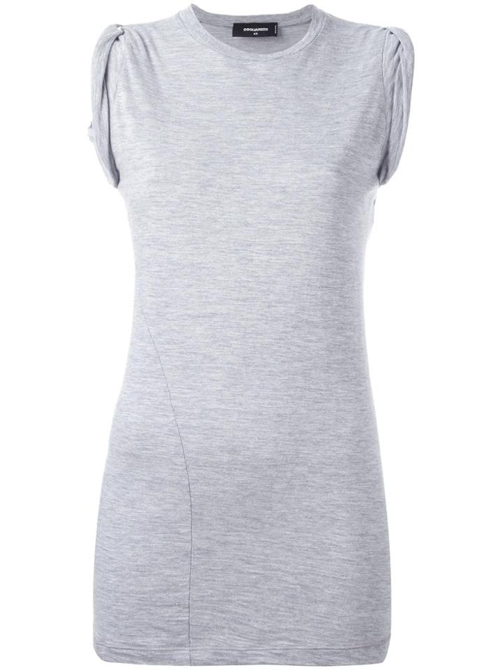 Dsquared2 Ruched Cap Sleeve Top - Grey
