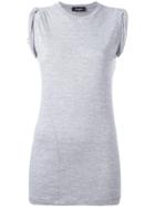 Dsquared2 Ruched Cap Sleeve Top - Grey