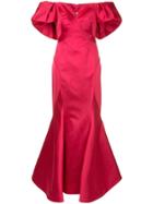 Zac Posen Off-shoulder Fishtail Gown - Red