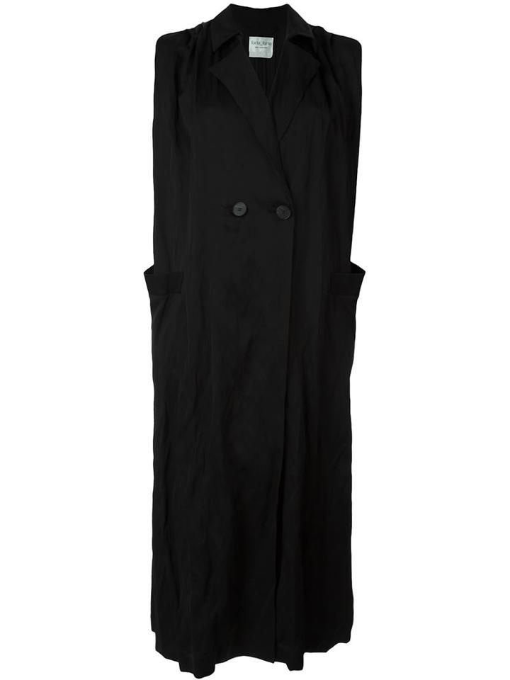 Forte Forte Draped Sleeveless Double Breasted Coat