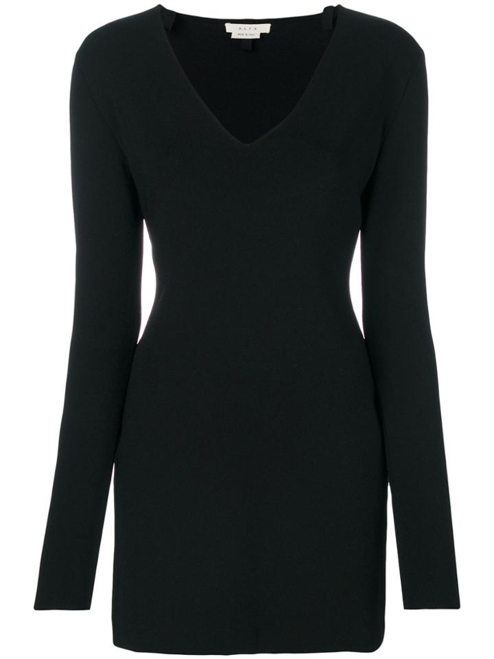 Alyx V-neck Fitted Dress - Black