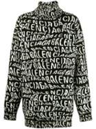 Balenciaga Long Sleeve Turtle Neck Sweater - Black