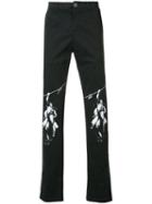 Off-white Knee Motif Print Jean, Men's, Size: 34, Black, Cotton/spandex/elastane