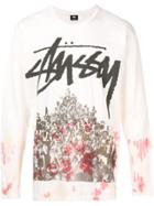 Stussy Stussy 19942951802 T Beach Mob Td Ls Tee White Orange