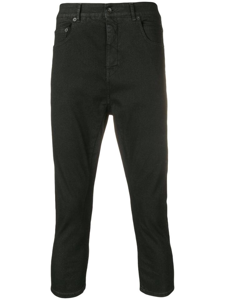 Rick Owens Drkshdw Cropped Slim Fit Jeans - Black