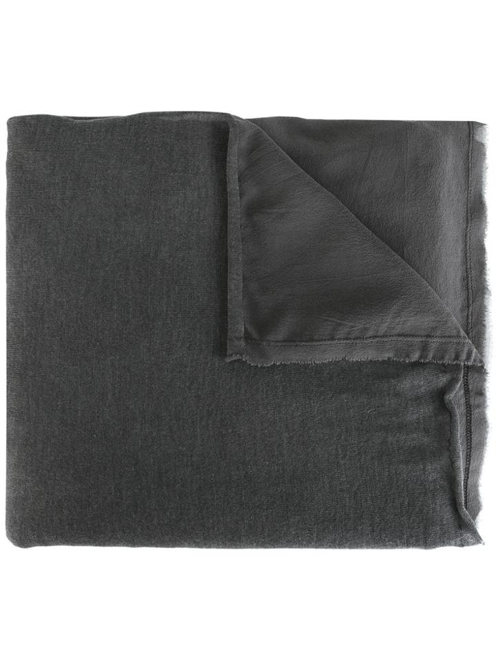 Kristensen Du Nord Layered Frayed Edge Scarf - Grey