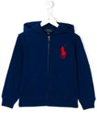 Ralph Lauren Kids Logo Embroidered Hoodie, Boy's, Size: 6 Yrs, Blue