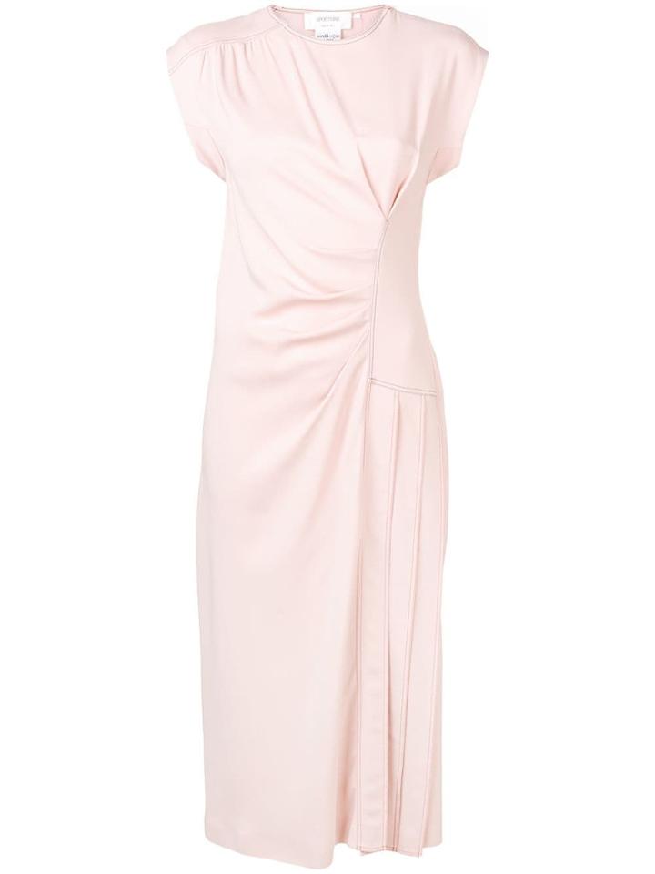 Sportmax Wrap Style Pleated Dress - Pink