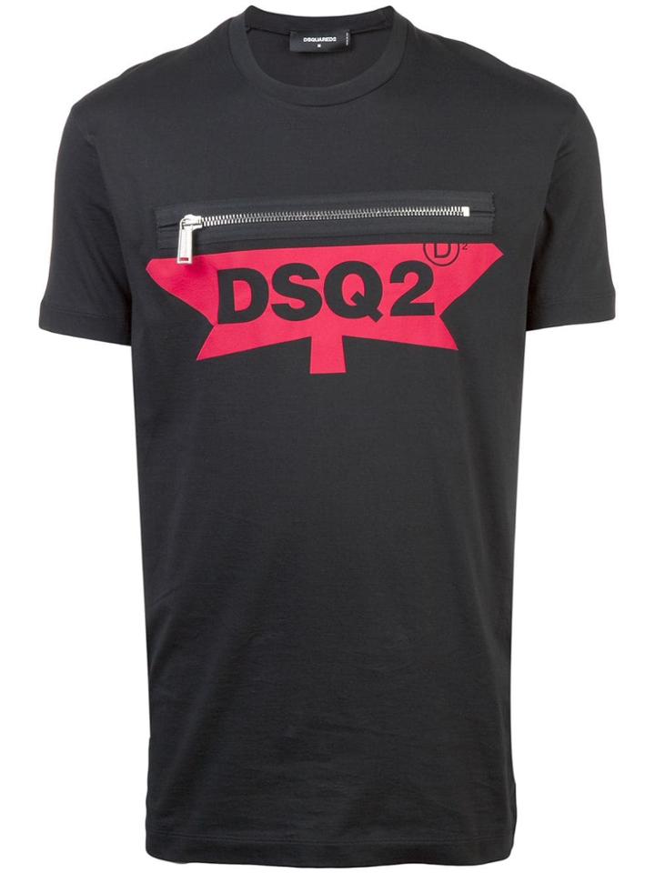 Dsquared2 Zipped Logo T-shirt - Black