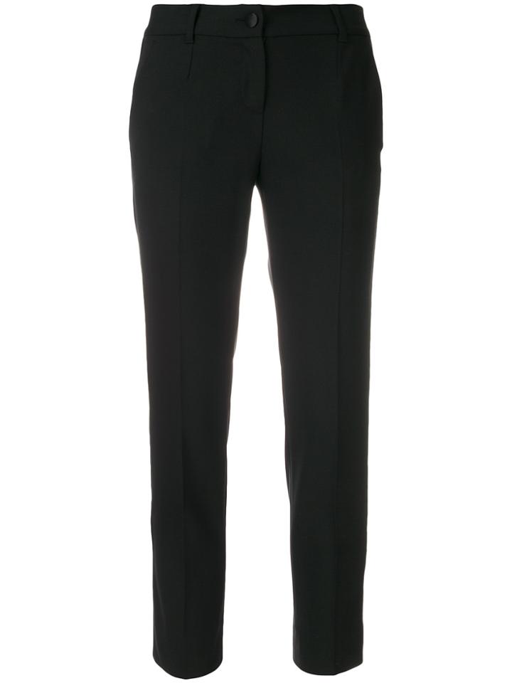 Dolce & Gabbana Logo Piped Cropped Trousers - Black