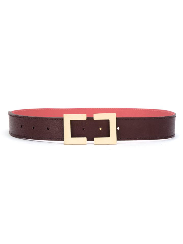 Sarah Chofakian Leather Face De Acro Belt - Red