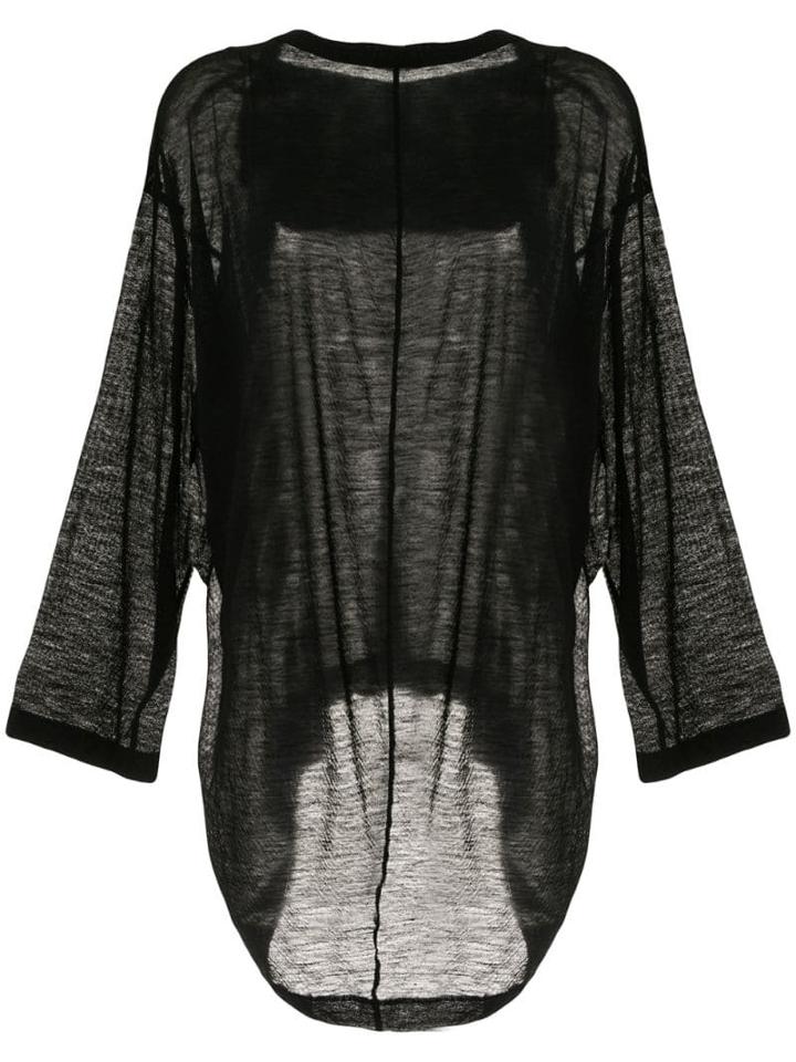 Comme Des Garçons Pre-owned Sheer Long-sleeve Dress - Black