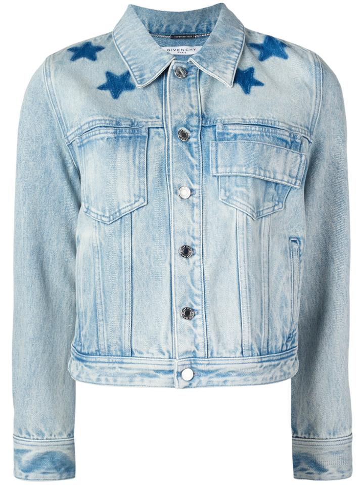 Givenchy Star Print Bleached Jacket - Blue