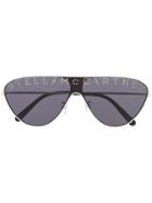 Stella Mccartney Eyewear Logo Embellished Sunglasses - Neutrals