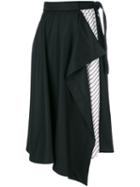 Carven - Asymmetric Detailed Skirt - Women - Silk/polyester/acetate/virgin Wool - 40, Black, Silk/polyester/acetate/virgin Wool