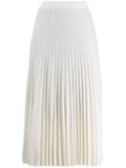 Agnona Pleated Midi Skirt - White