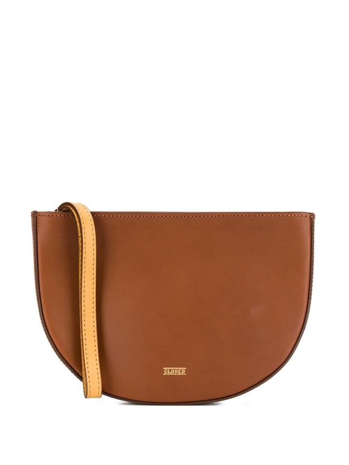 Closed Half-moon Clutch - Brown