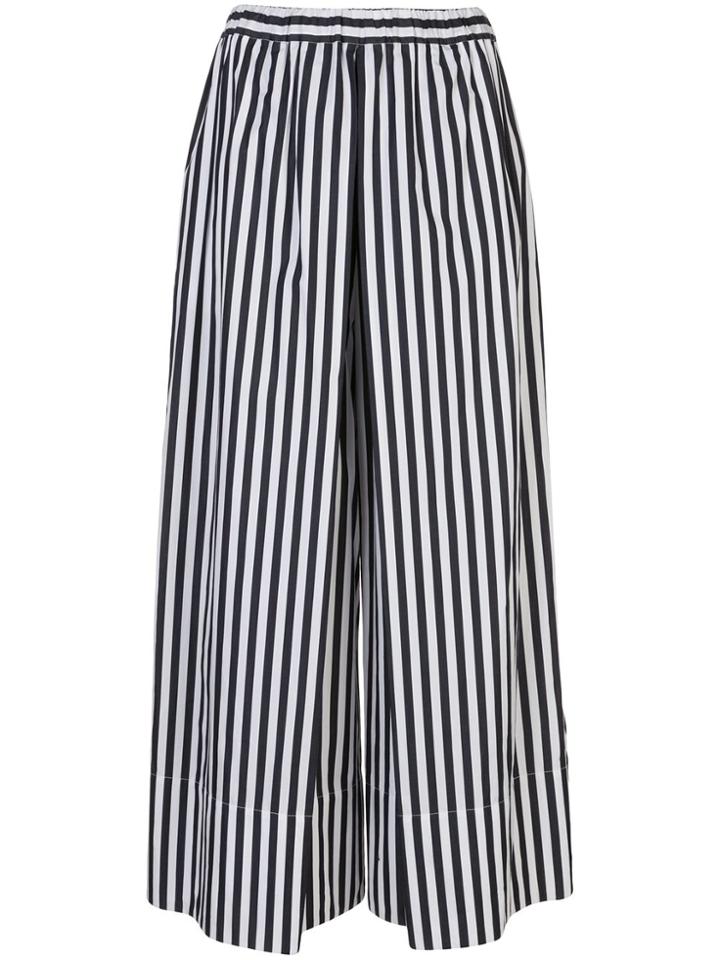 Rosetta Getty Striped Pleated Culottes - Black