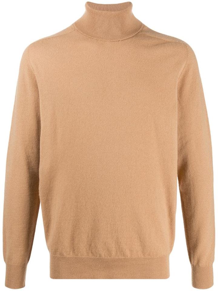 Drumohr Roll-neck Fitted Sweater - Brown
