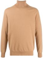 Drumohr Roll-neck Fitted Sweater - Brown