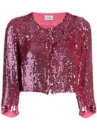 P.a.r.o.s.h. Sequin Cropped Jacket - Pink