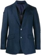 Hackett Herringbone Single Breasted Blazer - Blue