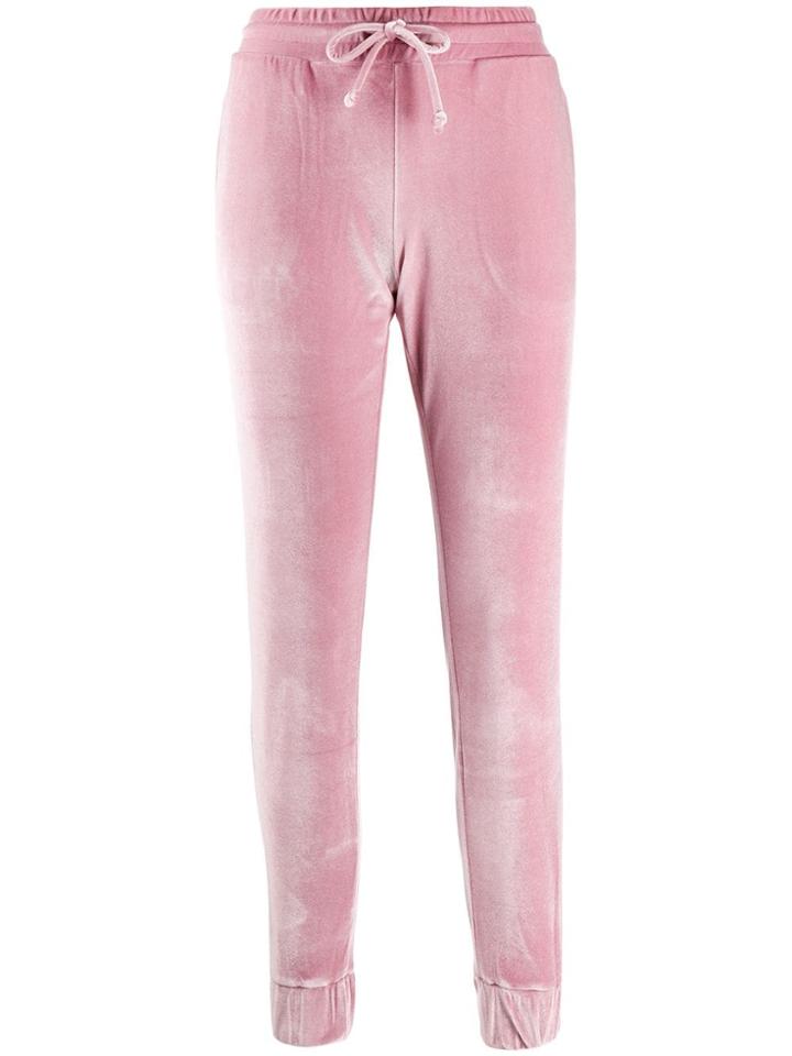 Plein Sport Velvet Track Pants - Pink
